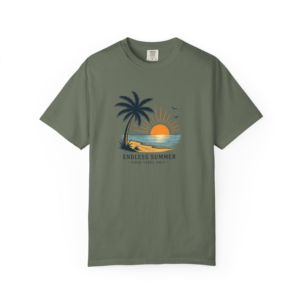 Endless Summer Beach T-Shirt — Sunset Palm Island Graphic Tee