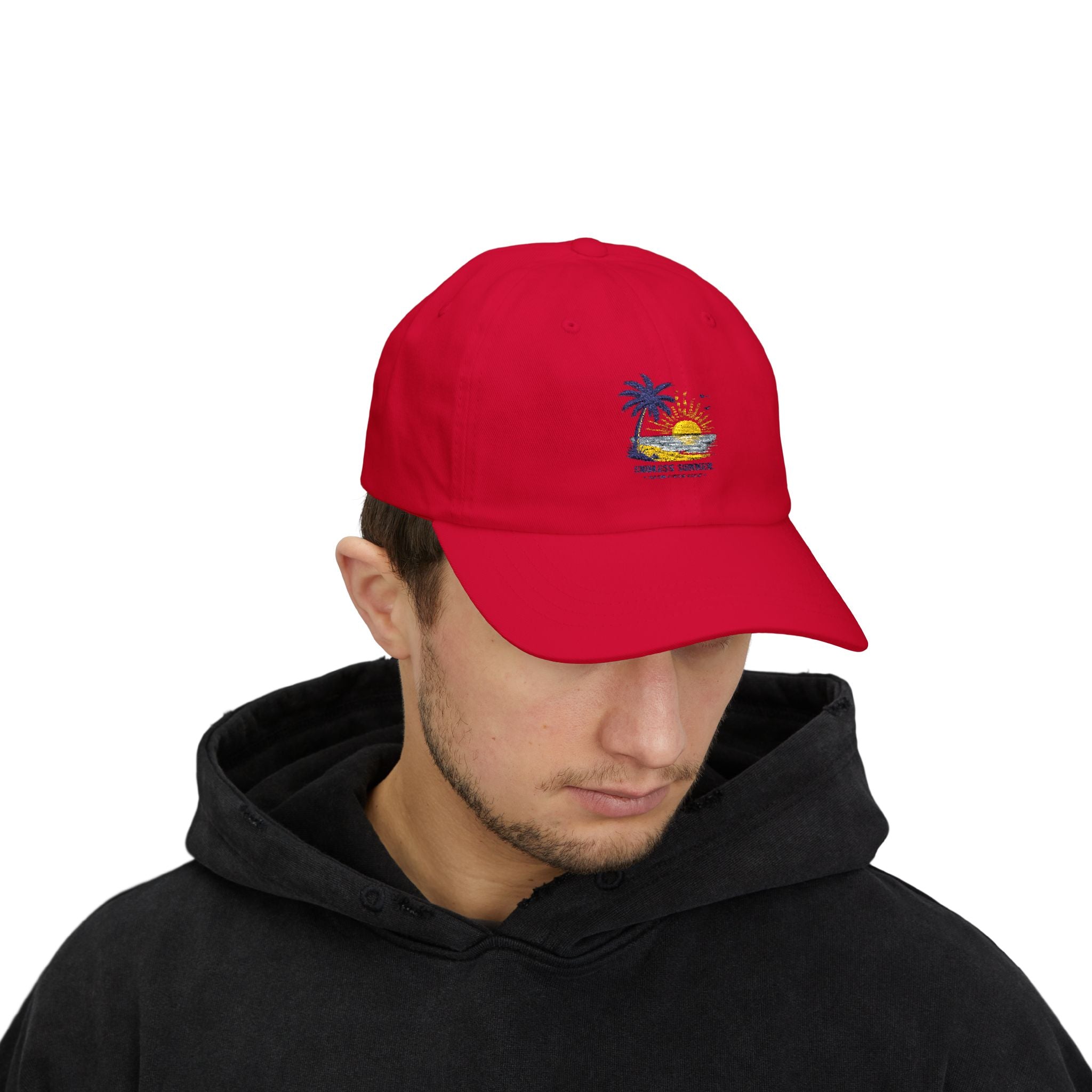 Dad Cap — 'Endless Summer' Palm Tree Beach Embroidered Hat