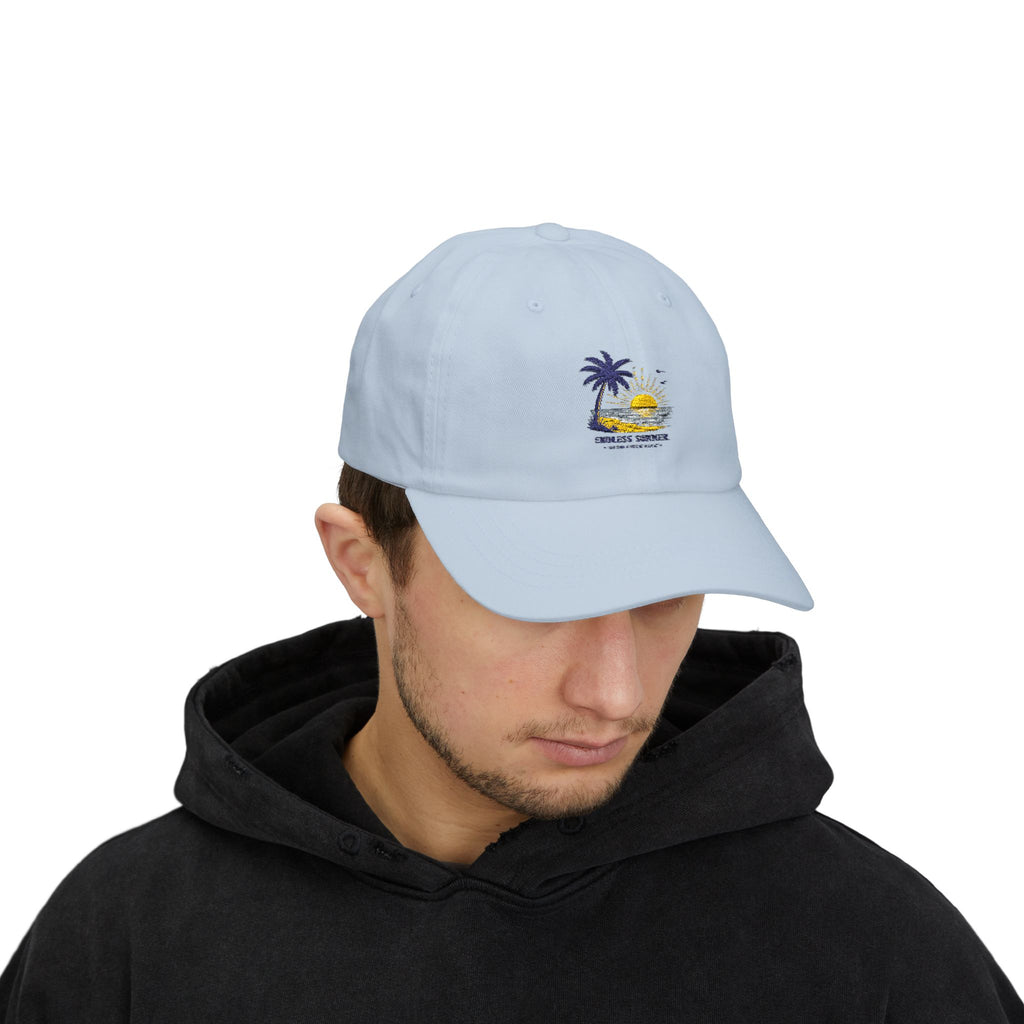 Dad Cap — 'Endless Summer' Palm Tree Beach Embroidered Hat