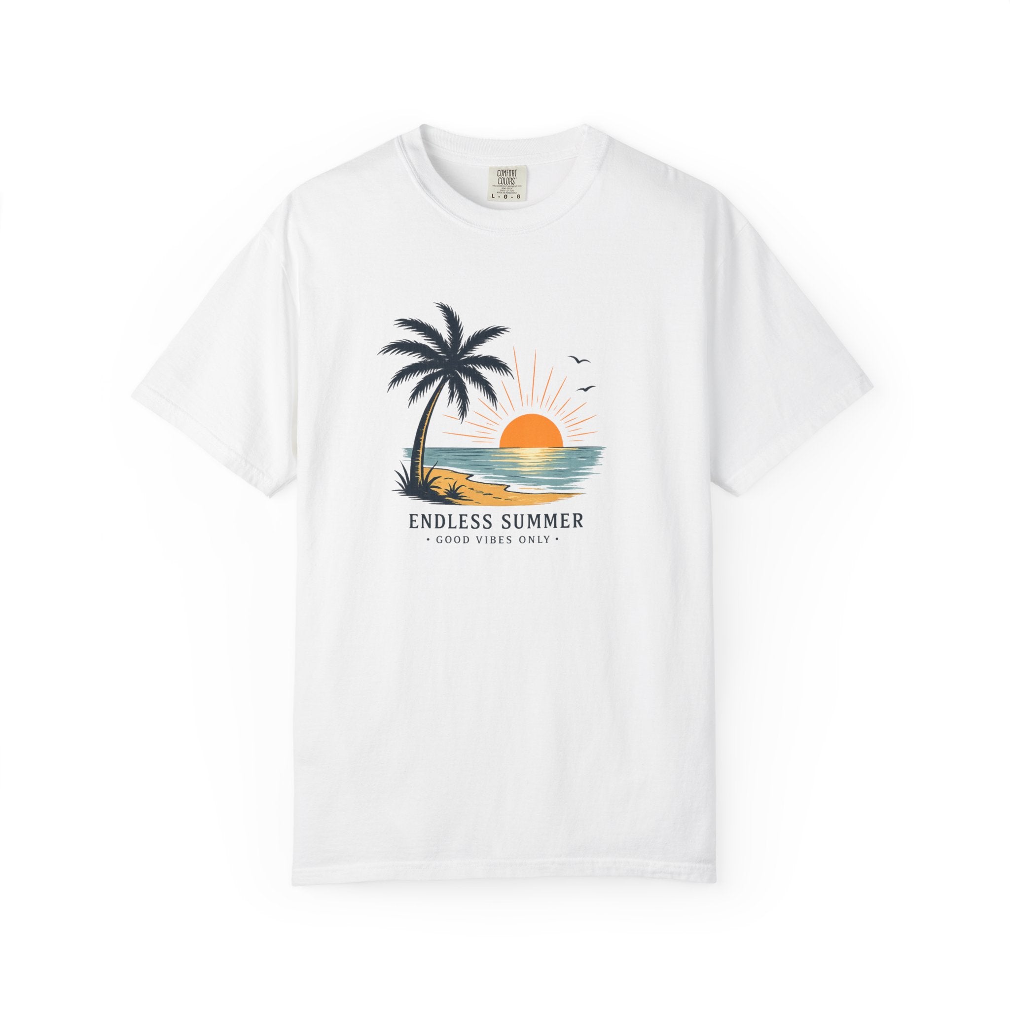 Endless Summer Beach T-Shirt — Sunset Palm Island Graphic Tee
