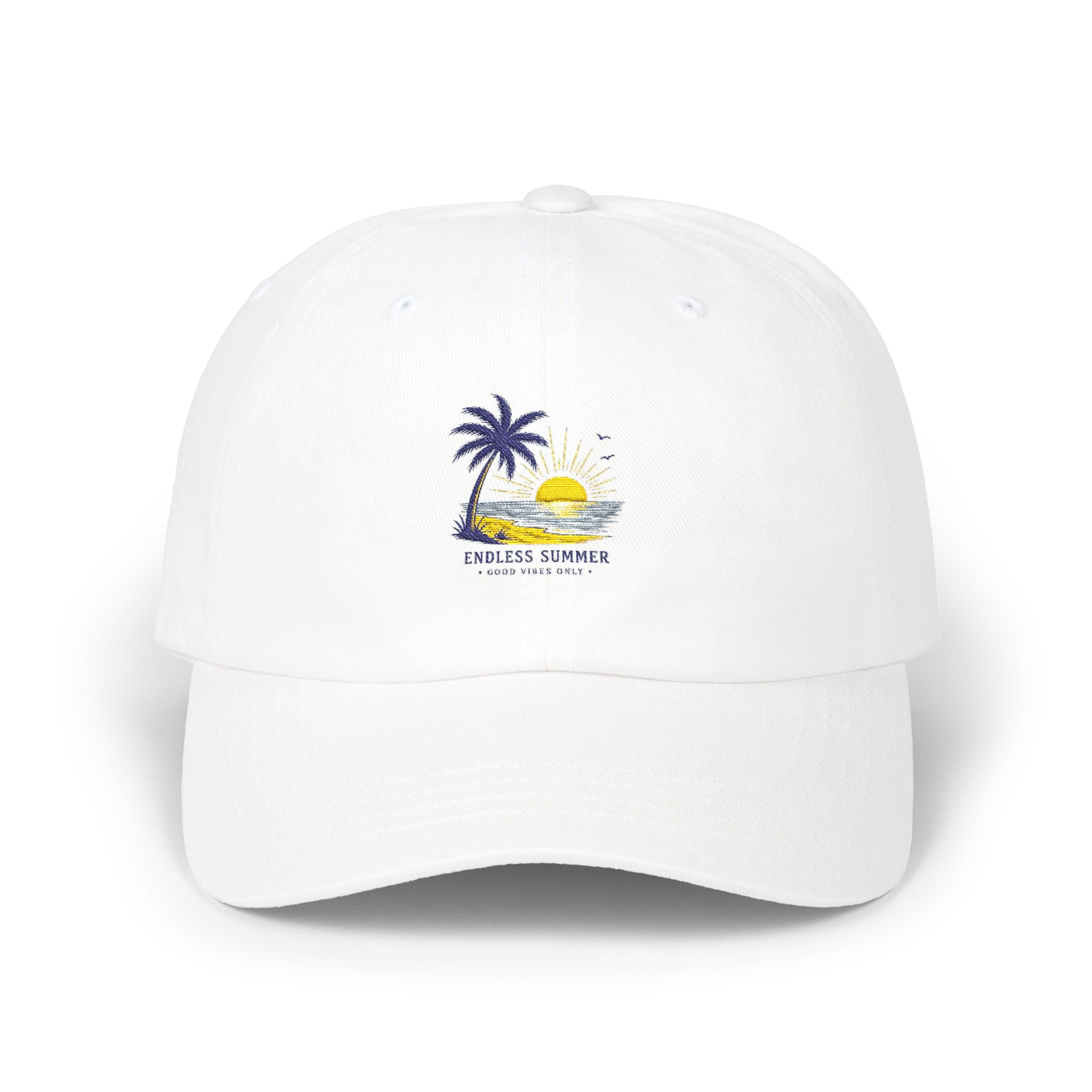 Dad Cap — 'Endless Summer' Palm Tree Beach Embroidered Hat