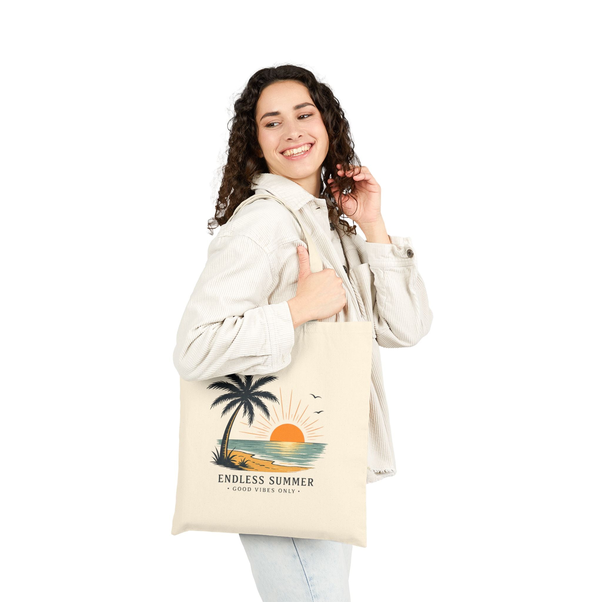 Tote Bag — "Endless Summer" Palm Tree Sunset Canvas Tote