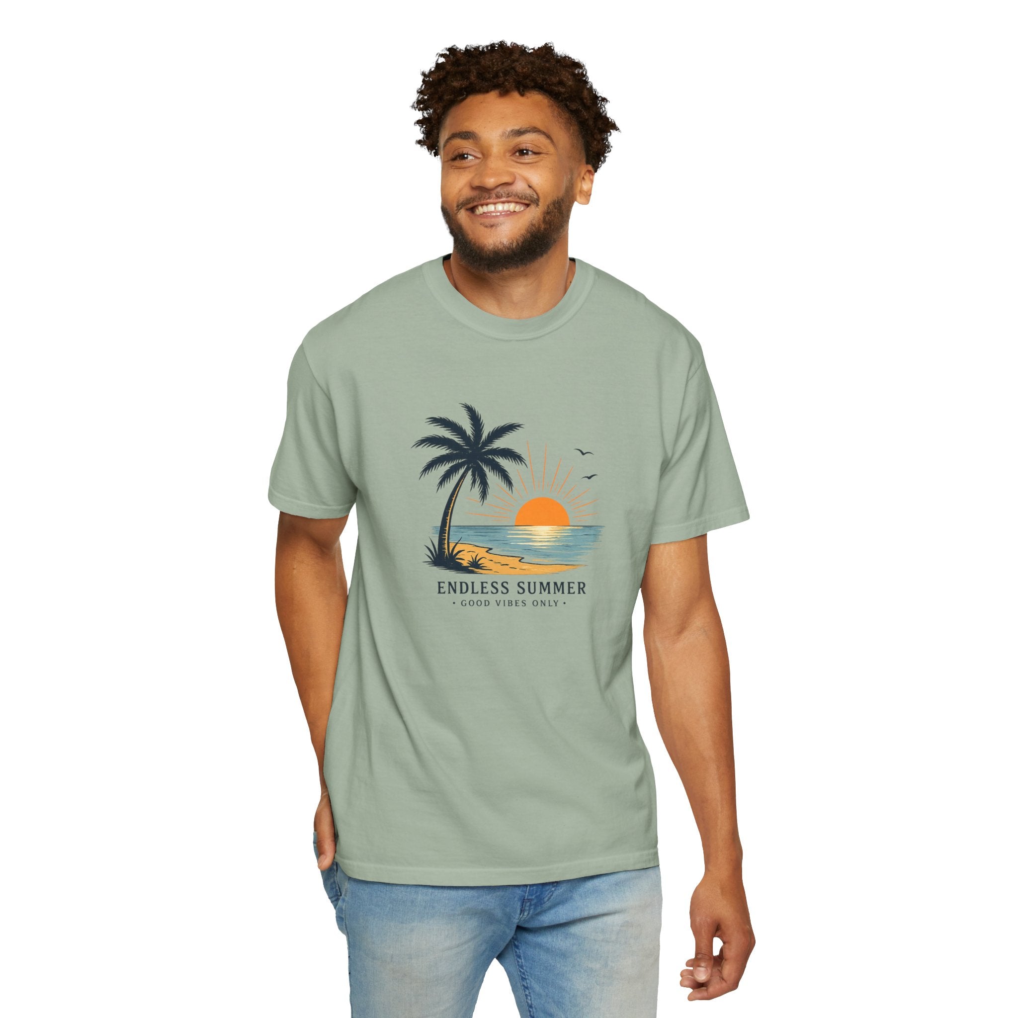 Endless Summer Beach T-Shirt — Sunset Palm Island Graphic Tee