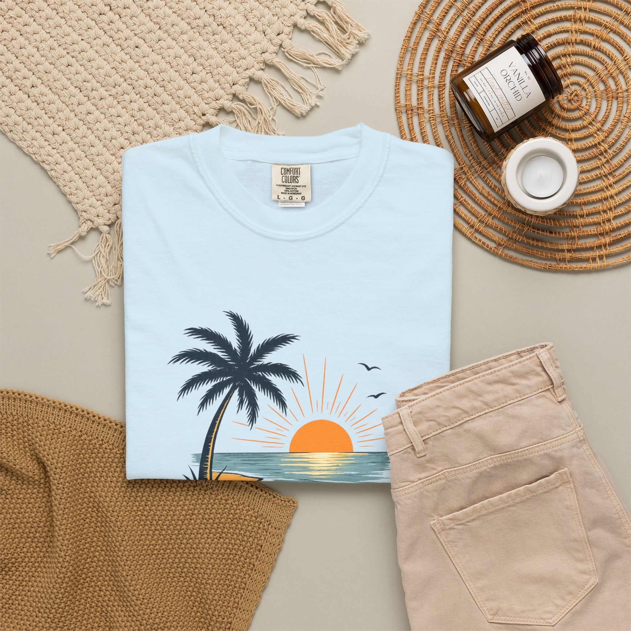 Endless Summer Beach T-Shirt — Sunset Palm Island Graphic Tee