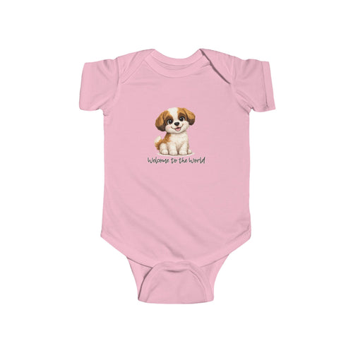 Baby Bodysuit — Cute Puppy "Welcome to the World" Newborn Onesie