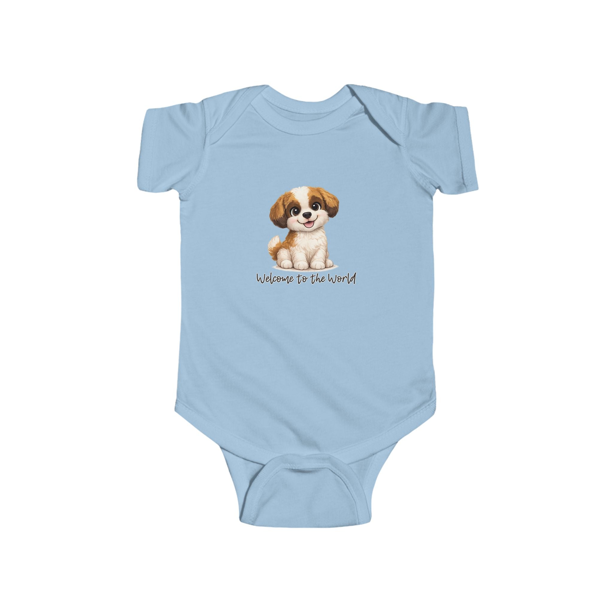 Baby Bodysuit — Cute Puppy "Welcome to the World" Newborn Onesie