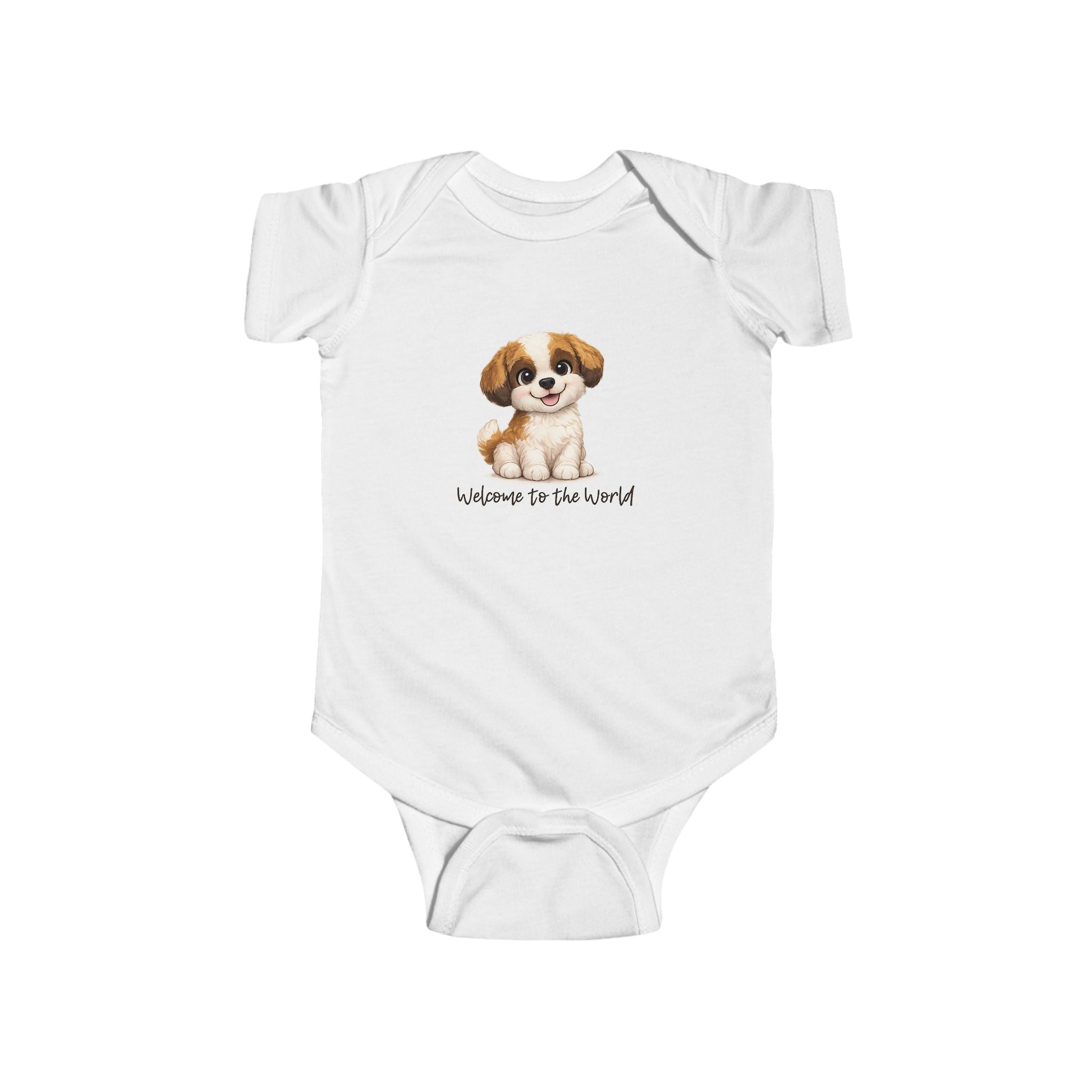 Baby Bodysuit — Cute Puppy "Welcome to the World" Newborn Onesie
