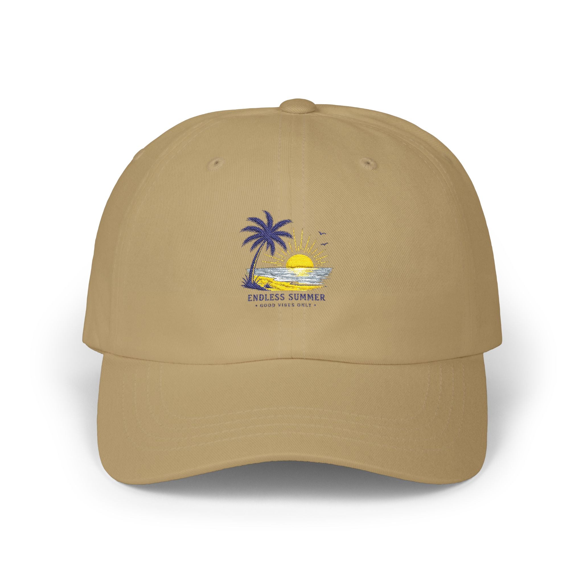 Dad Cap — 'Endless Summer' Palm Tree Beach Embroidered Hat