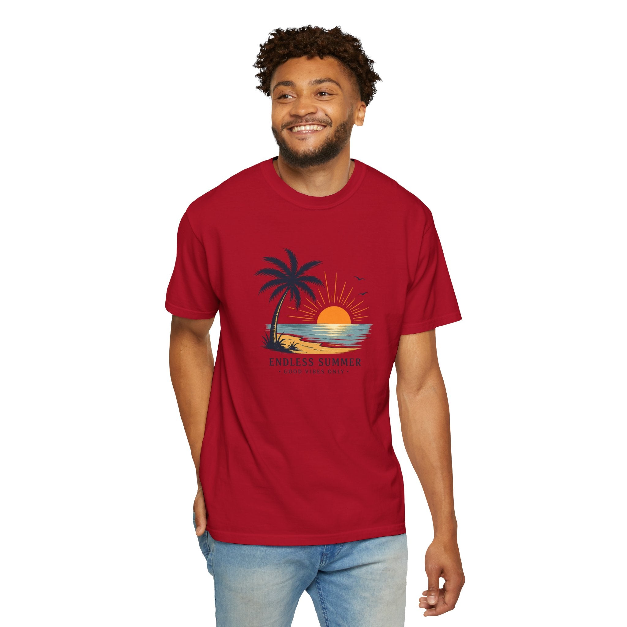 Endless Summer Beach T-Shirt — Sunset Palm Island Graphic Tee