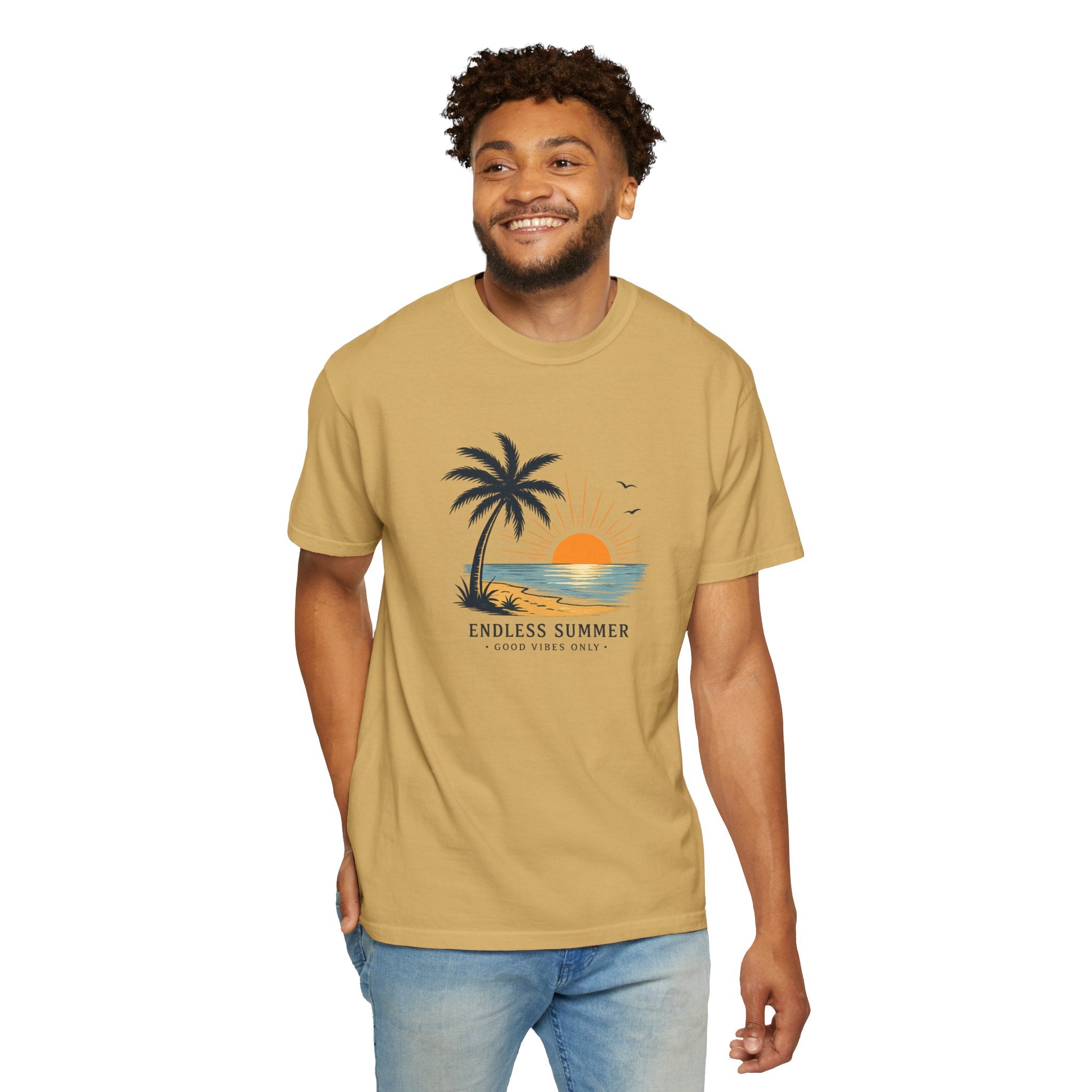 Endless Summer Beach T-Shirt — Sunset Palm Island Graphic Tee