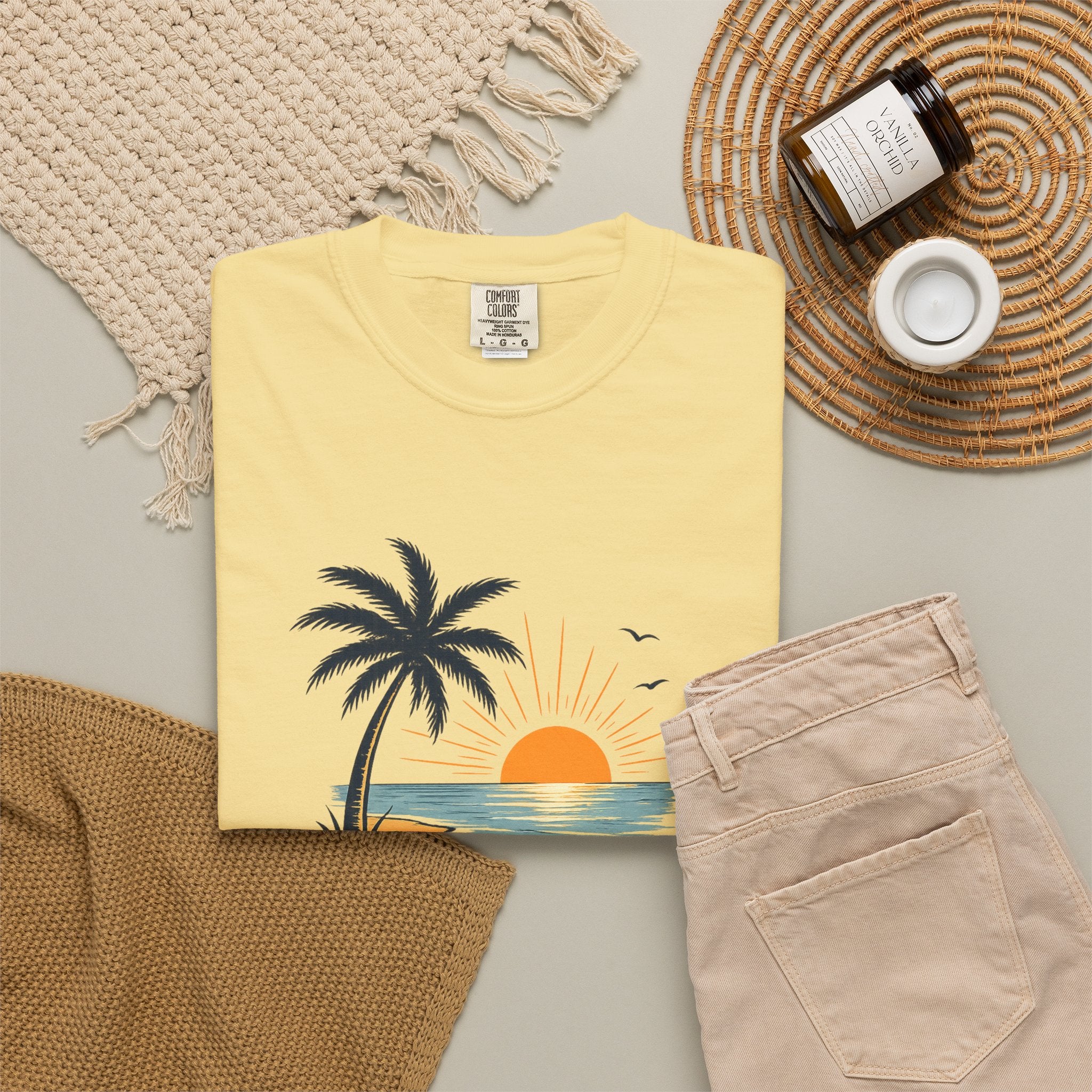 Endless Summer Beach T-Shirt — Sunset Palm Island Graphic Tee