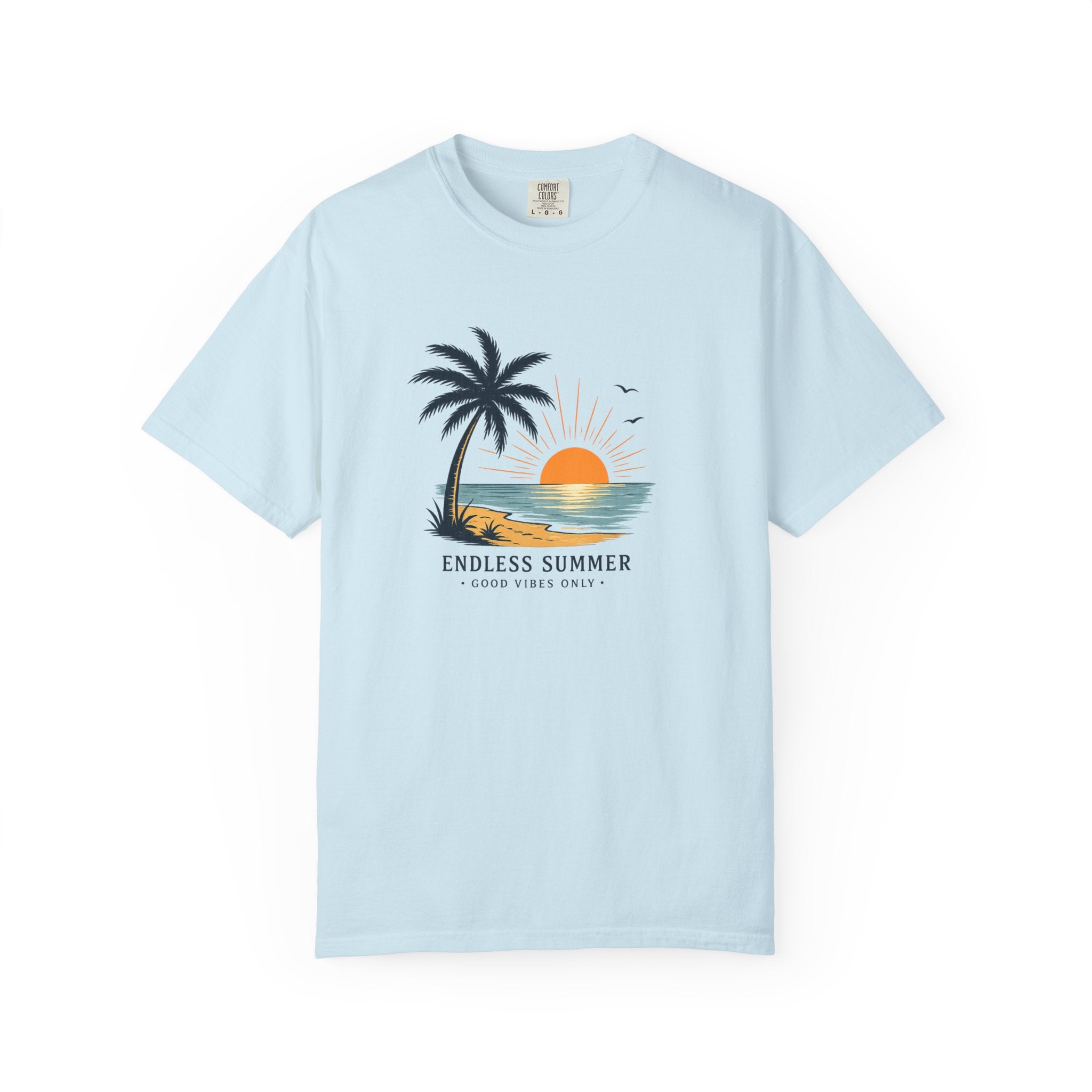 Endless Summer Beach T-Shirt — Sunset Palm Island Graphic Tee