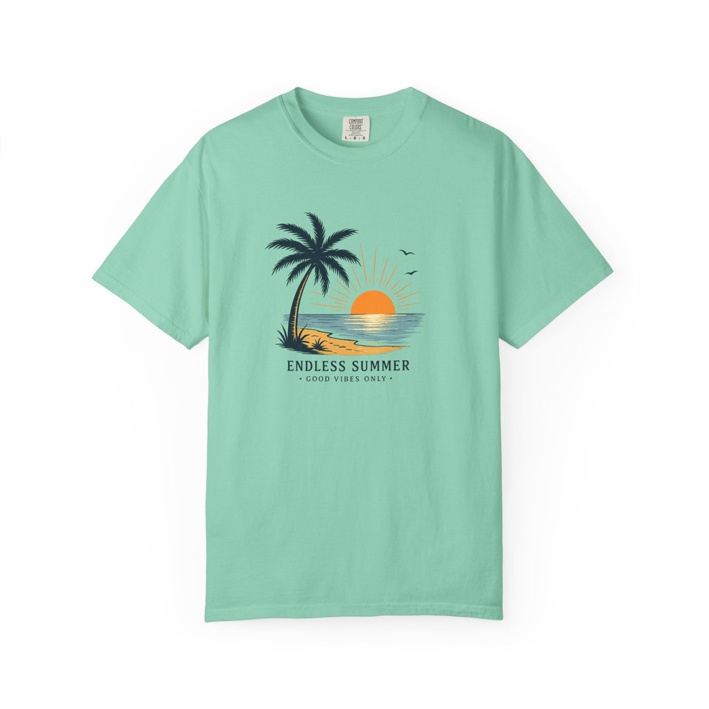 Endless Summer Beach T-Shirt — Sunset Palm Island Graphic Tee