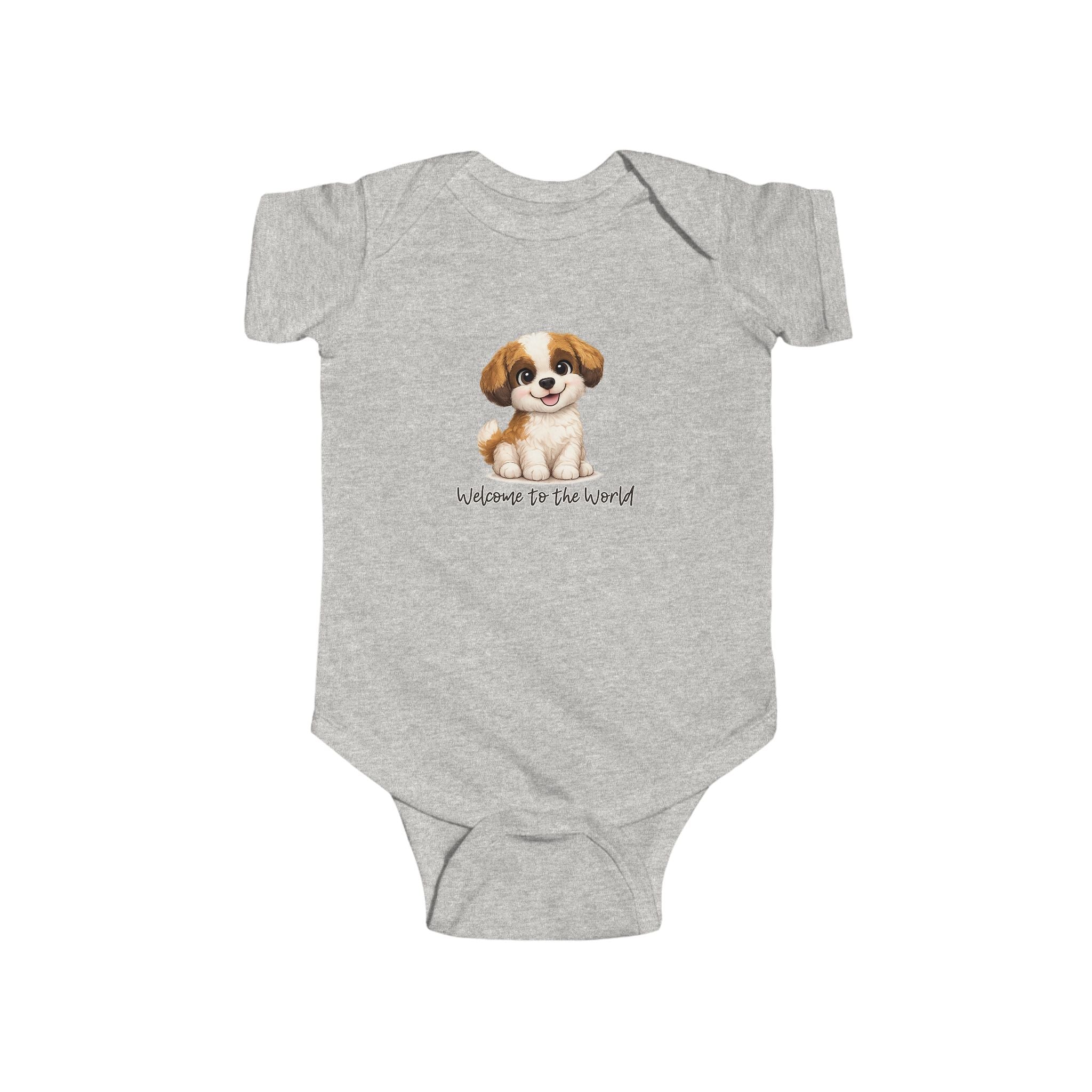 Baby Bodysuit — Cute Puppy "Welcome to the World" Newborn Onesie