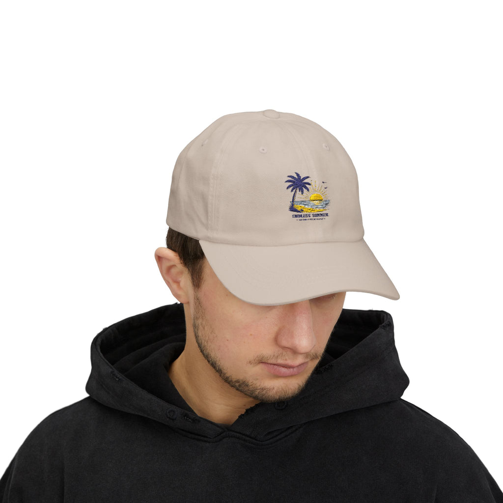 Dad Cap — 'Endless Summer' Palm Tree Beach Embroidered Hat