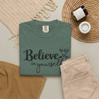 Believe in Yourself T-Shirt — Inspirational Graphic Tee with Hearts