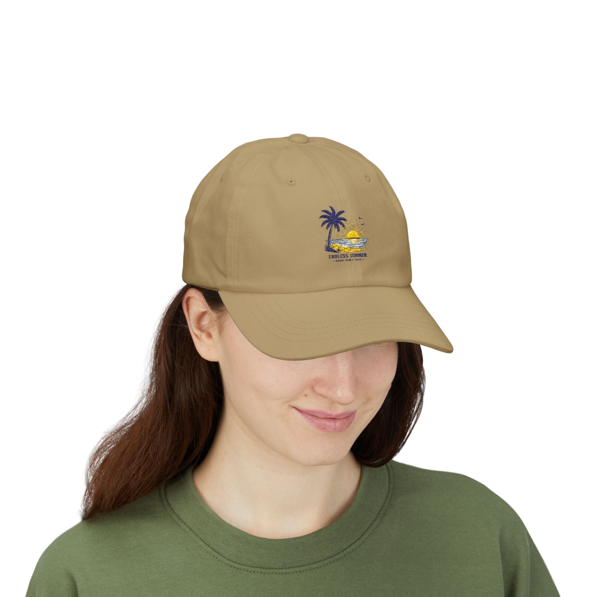 Dad Cap — 'Endless Summer' Palm Tree Beach Embroidered Hat