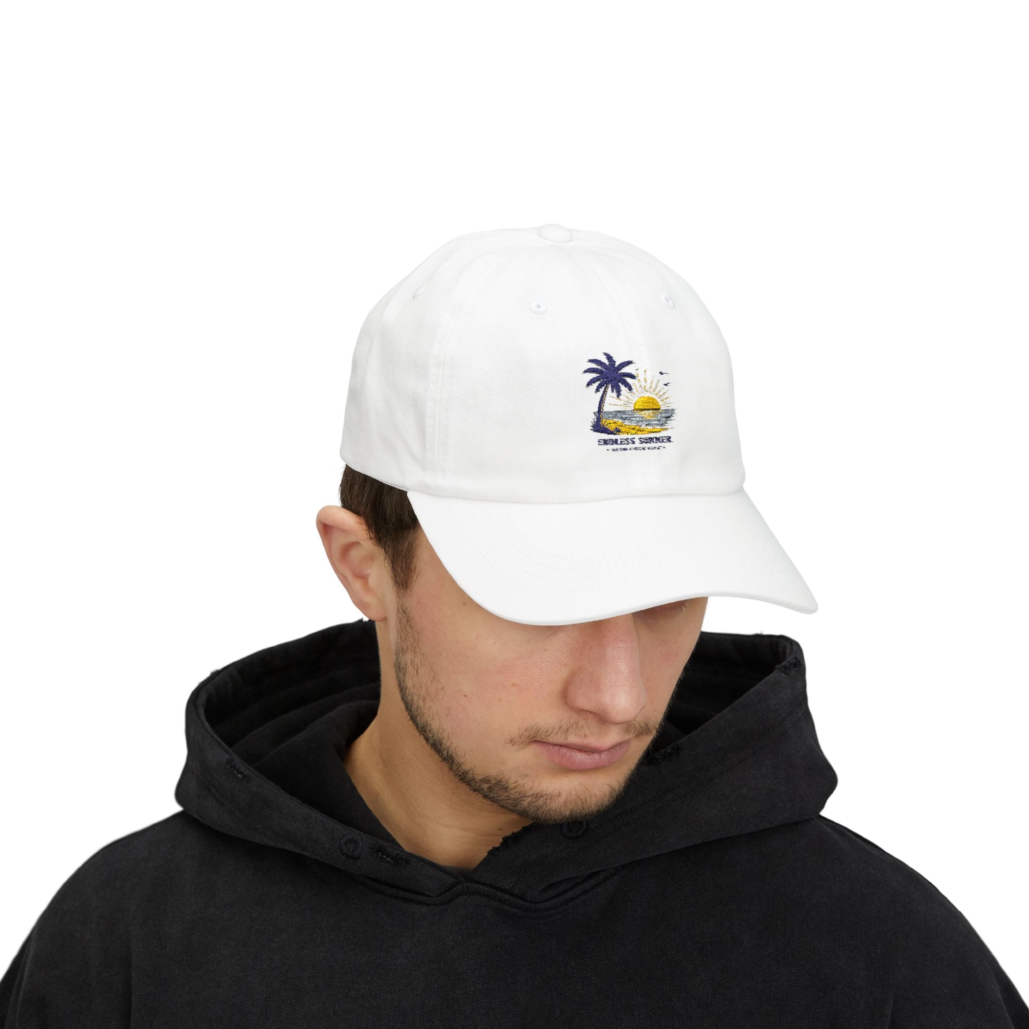 Dad Cap — 'Endless Summer' Palm Tree Beach Embroidered Hat