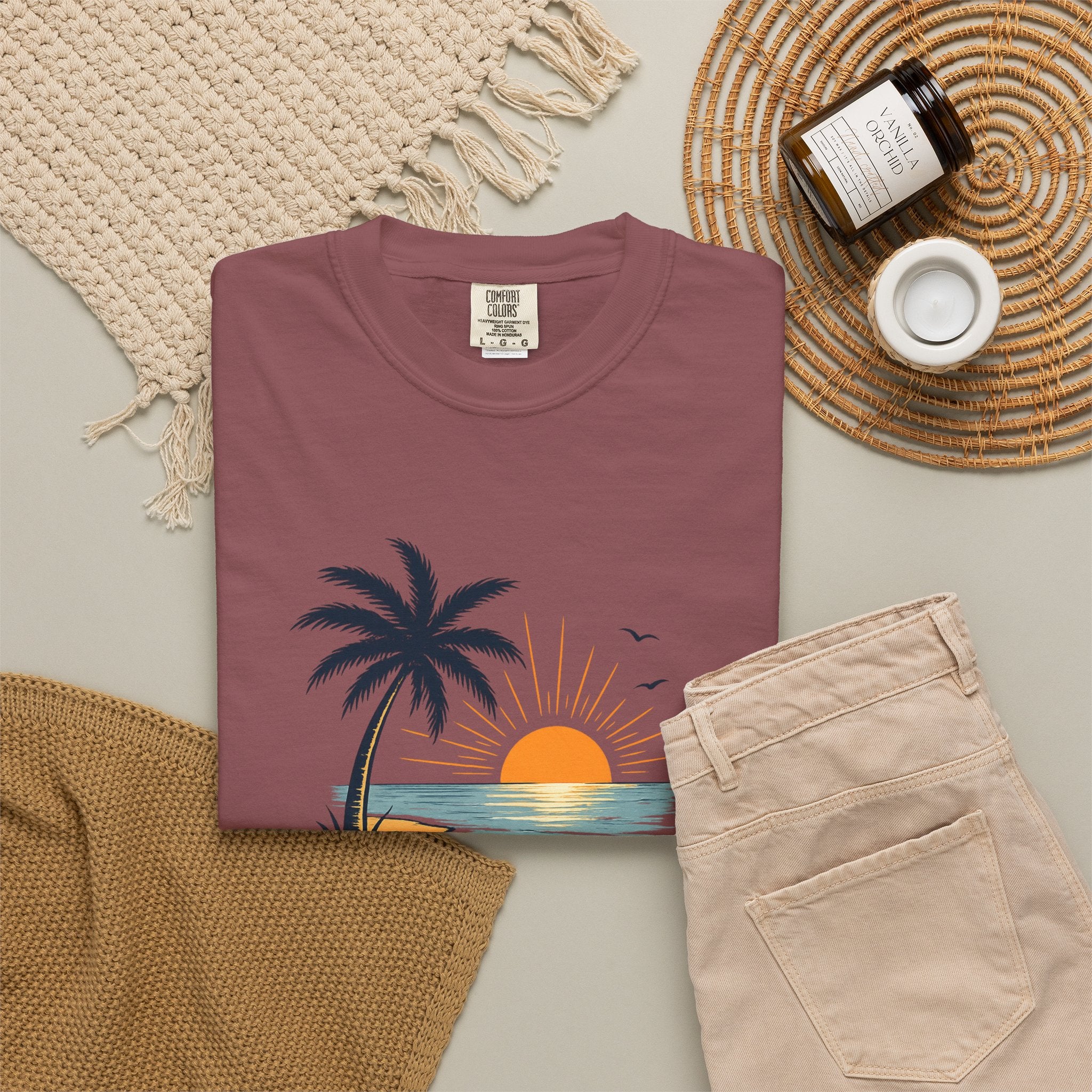 Endless Summer Beach T-Shirt — Sunset Palm Island Graphic Tee