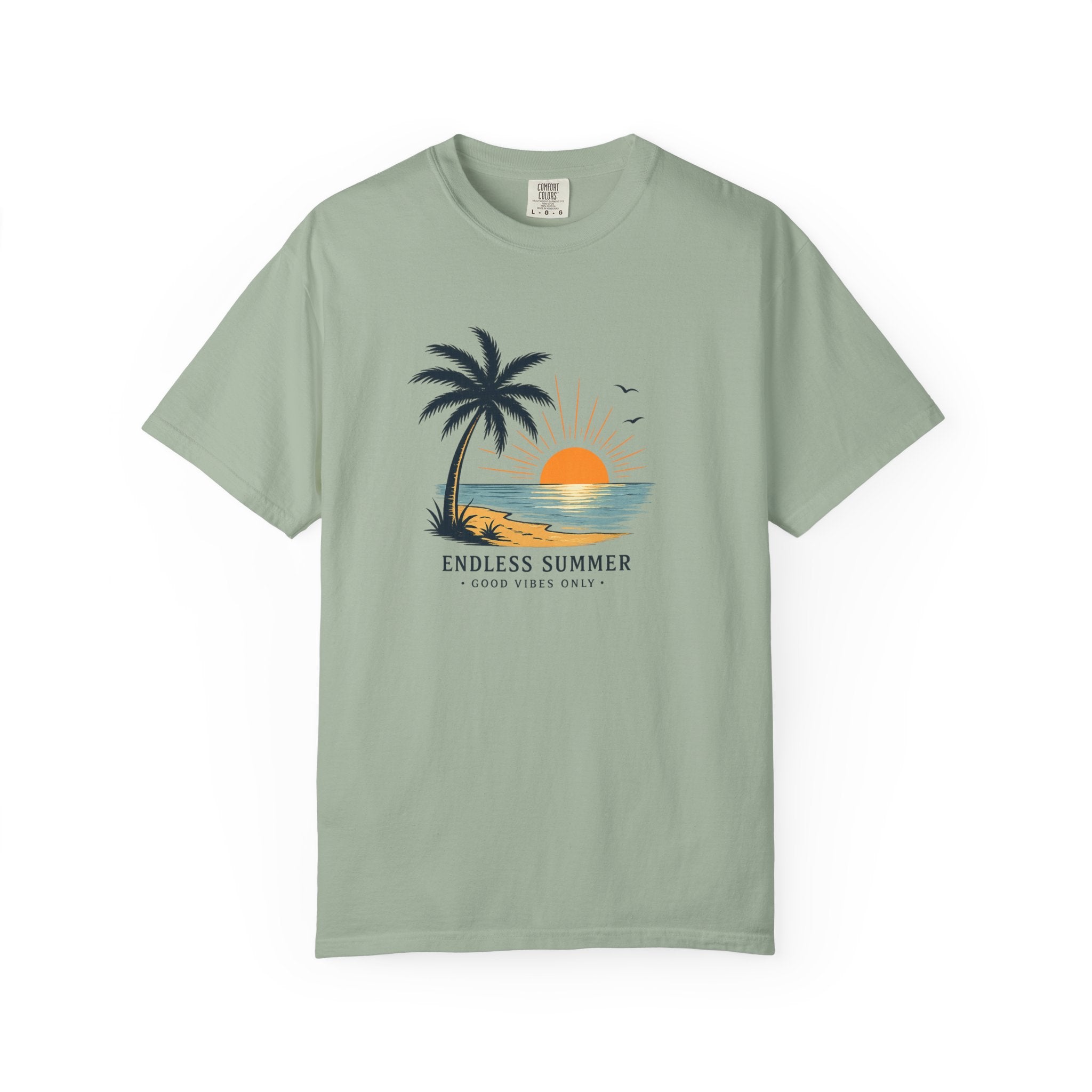 Endless Summer Beach T-Shirt — Sunset Palm Island Graphic Tee