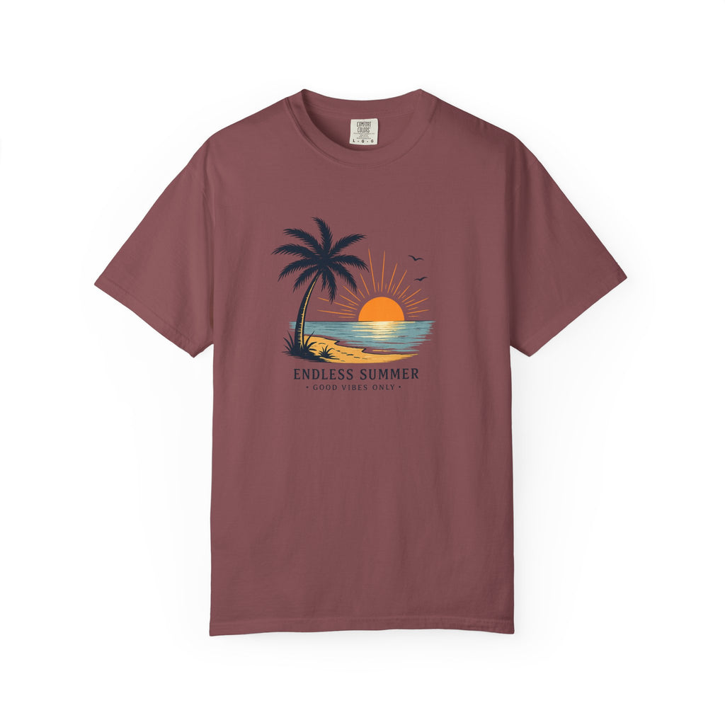 Endless Summer Beach T-Shirt — Sunset Palm Island Graphic Tee