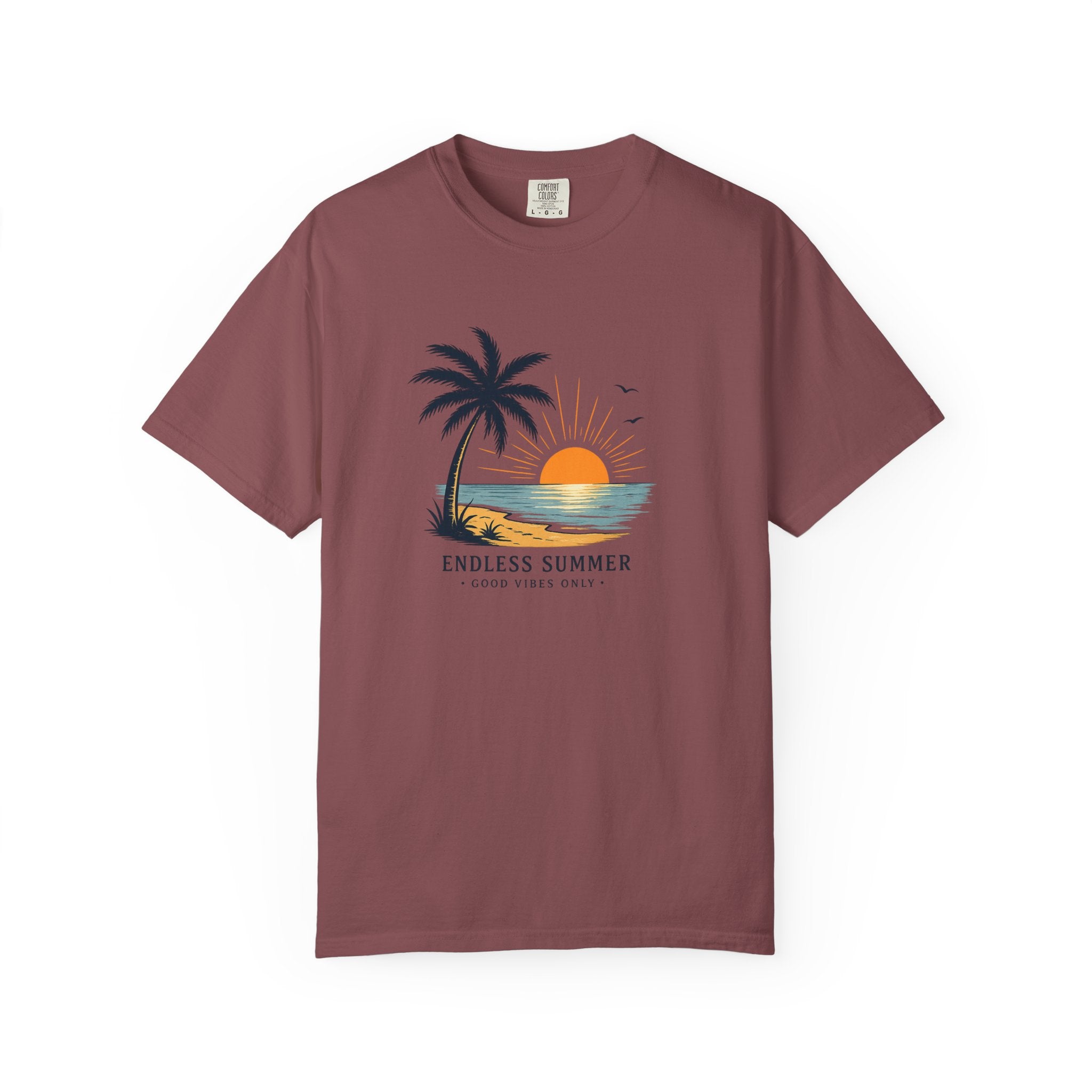 Endless Summer Beach T-Shirt — Sunset Palm Island Graphic Tee