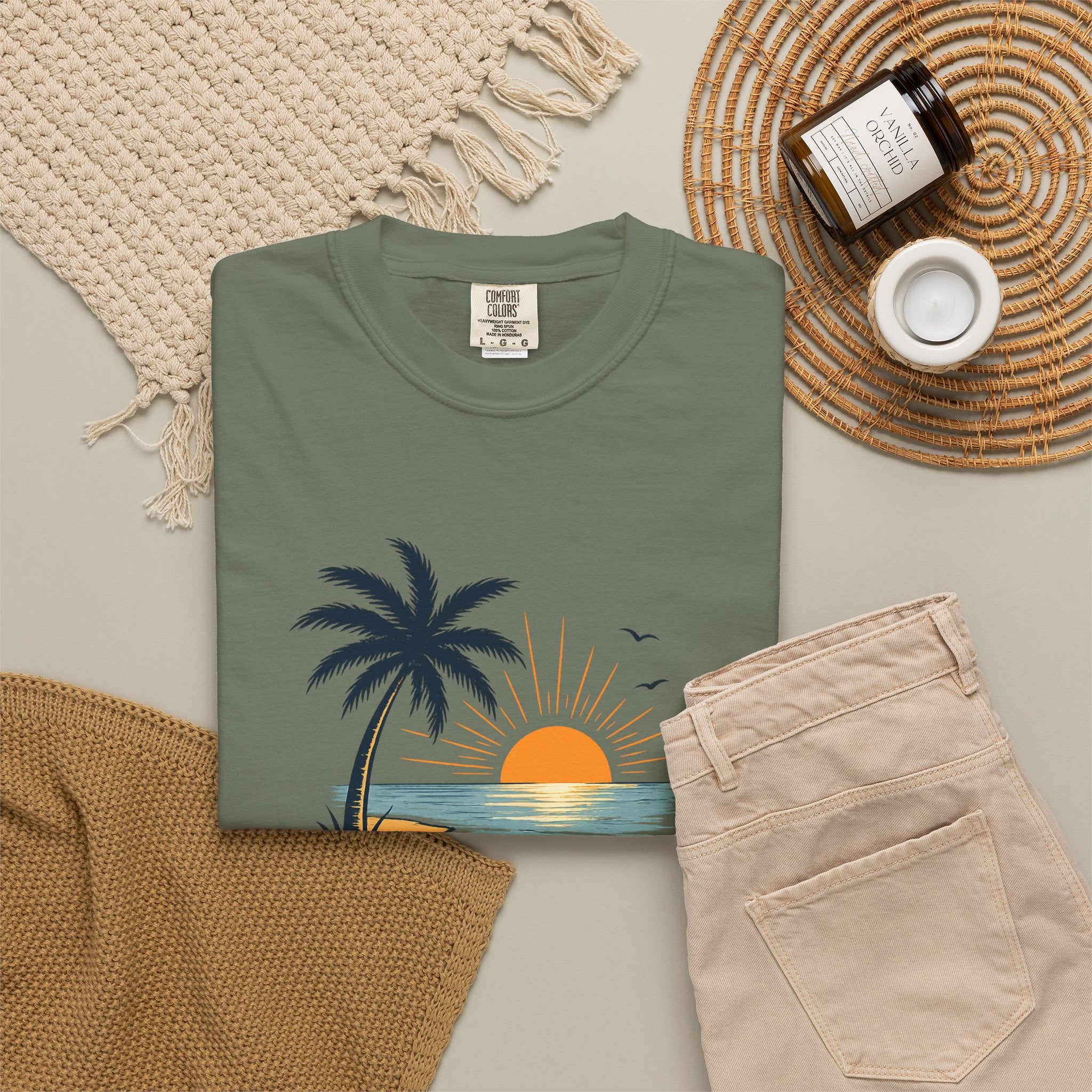 Endless Summer Beach T-Shirt — Sunset Palm Island Graphic Tee