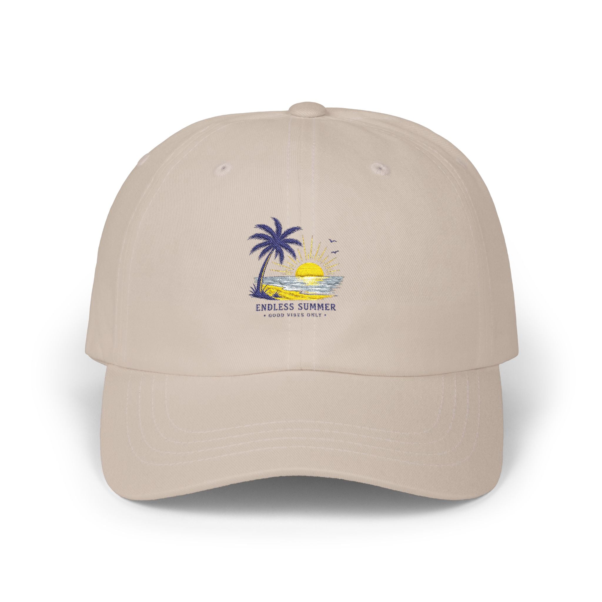 Dad Cap — 'Endless Summer' Palm Tree Beach Embroidered Hat