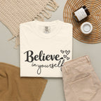 Believe in Yourself T-Shirt — Inspirational Graphic Tee with Hearts