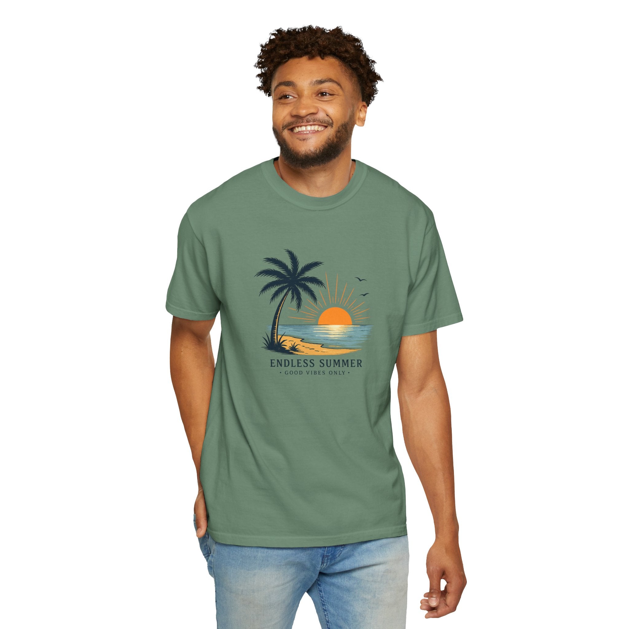 Endless Summer Beach T-Shirt — Sunset Palm Island Graphic Tee