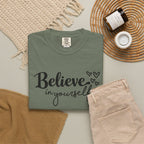 Believe in Yourself T-Shirt — Inspirational Graphic Tee with Hearts