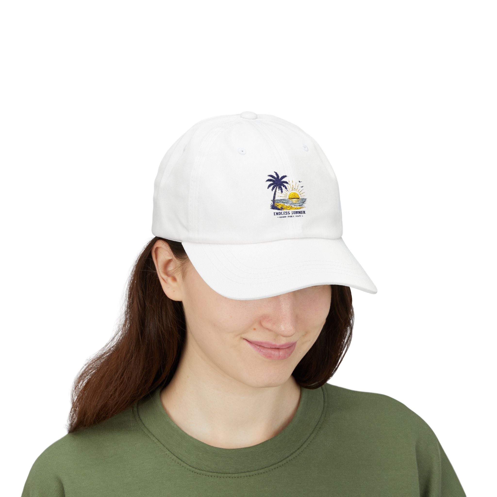 Dad Cap — 'Endless Summer' Palm Tree Beach Embroidered Hat
