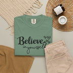 Believe in Yourself T-Shirt — Inspirational Graphic Tee with Hearts