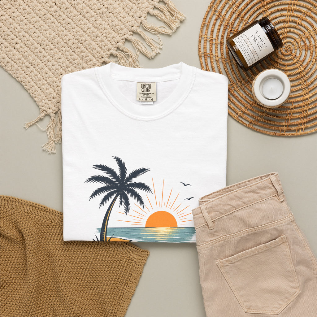 Endless Summer Beach T-Shirt — Sunset Palm Island Graphic Tee