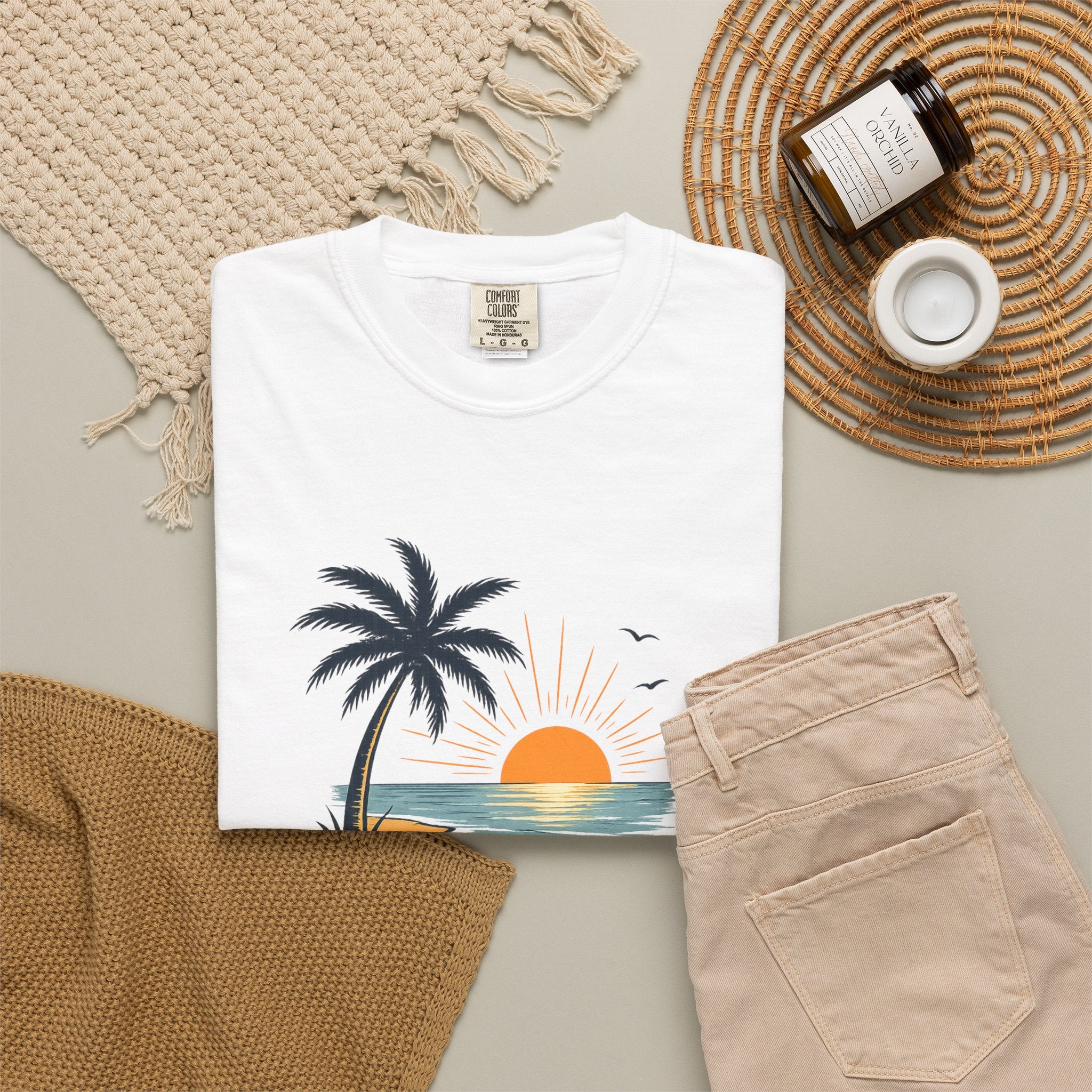 Endless Summer Beach T-Shirt — Sunset Palm Island Graphic Tee